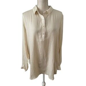 Anthropologie Dolan Left Coast Oversized Long Sleeve Blouse Lagenlook Size L‎